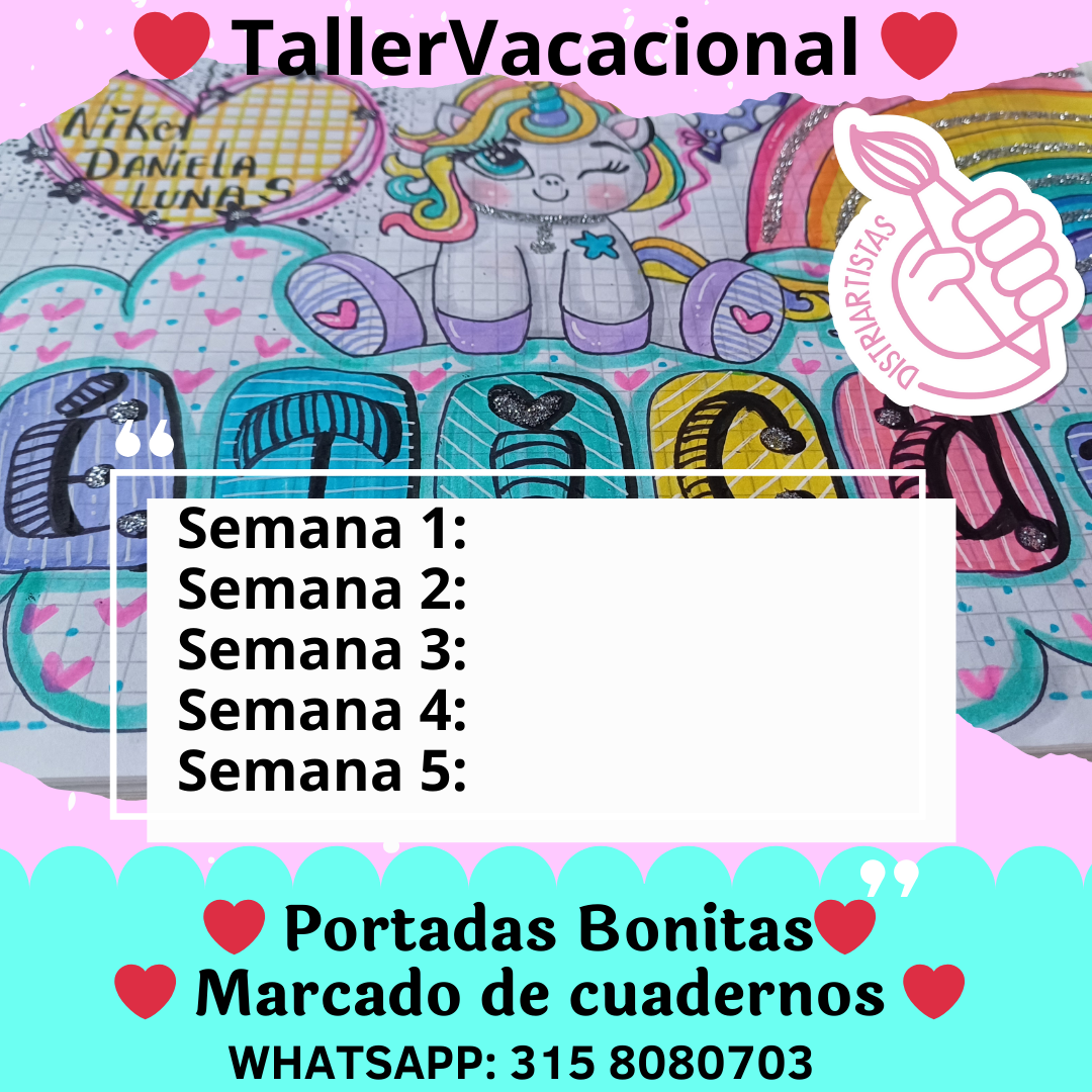 Taller Vacacional Portadas Bonitas Marcado de Cuadernos - Image 4