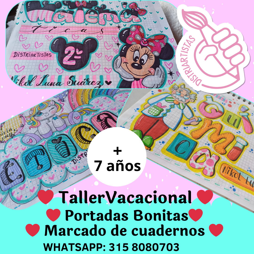 Taller Vacacional Portadas Bonitas Marcado de Cuadernos